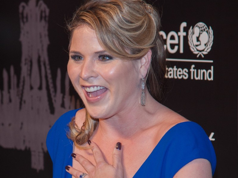 Jenna Bush Hager wears a blue dress at a Unicef event