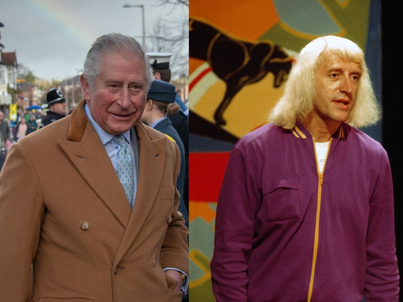 Split image of Prince Charles and Jimmy Saville