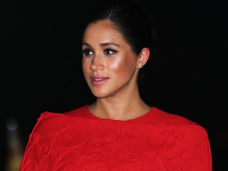 Meghan Markle wears a red dress as she attends an event in Morocco