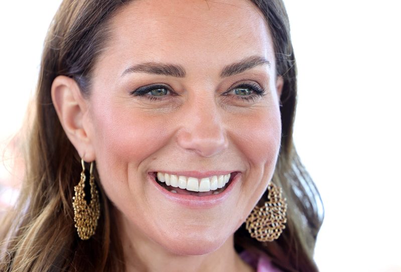 Close up of Kate Middleton smiling.