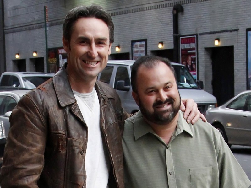 Mike Wolf and Frank Fritz pose together on the streets of NYC