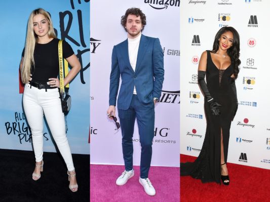 Side by side of Jack Harlow and his two rumored girlfriends