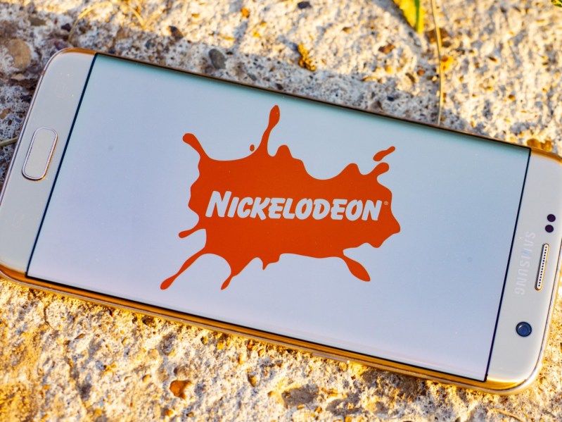 Smartphone displays old Nickelodeon logo