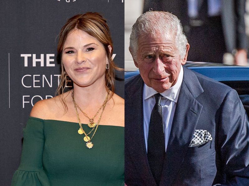side by side close up photos of Jenna Bush Hager and Prince Charles
