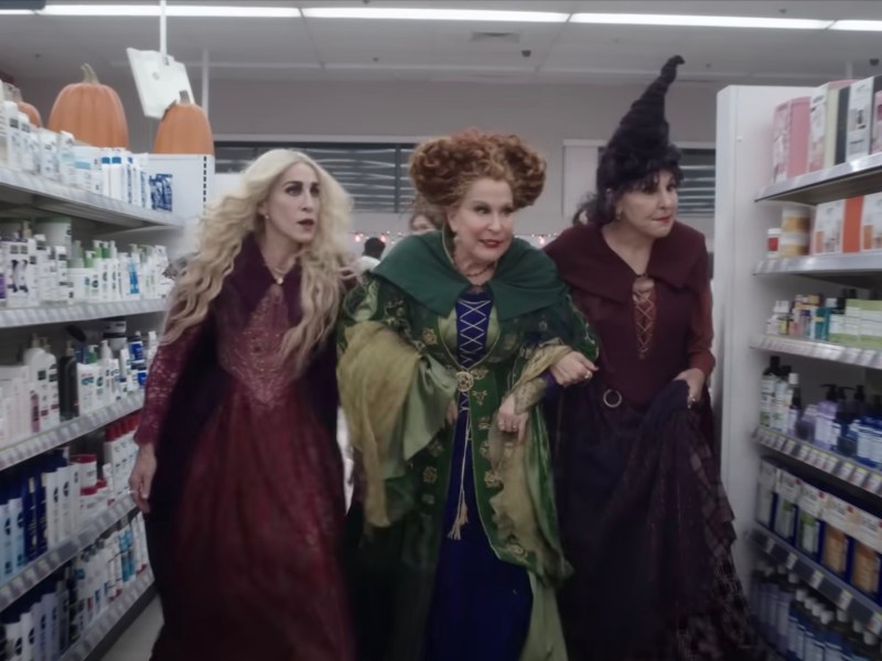 screenshot of the three witches from Hocus Pocus 2