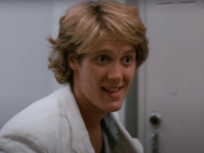 screenshot of James Spader in a white jacket in Pretty in Pink