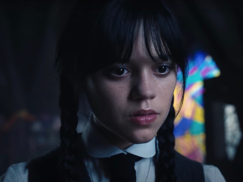 screenshot of Jenna Ortega as Wednesday Addams in Netflix's Wednesday