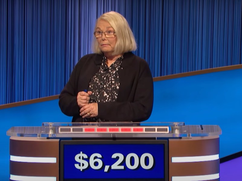 screenshot of Martha Bath competing on her second game of Jeopardy!