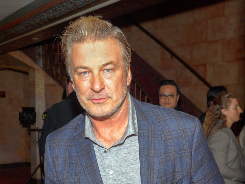 2019 photo of Alec Baldwin in a blue blazer and pale blue shirt