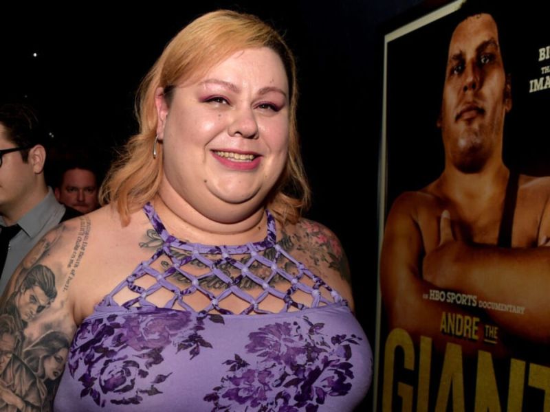 Robin Christensen-Roussimoff at the premiere of the HBO documentary, "Andre The Giant"