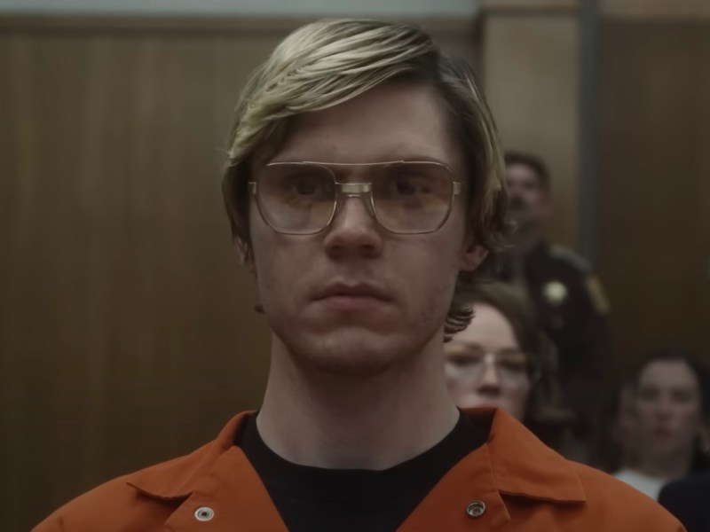 screenshot of Evan Peters as Jeffrey Dahmer in Netflix's Monster
