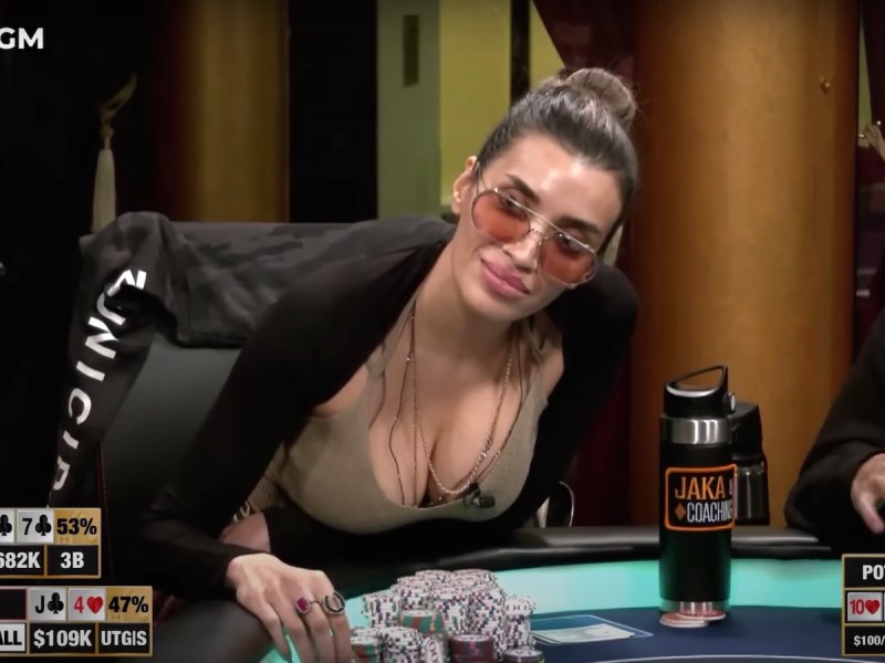 screenshot of Robbi Jade Lew competing in a poker tournament