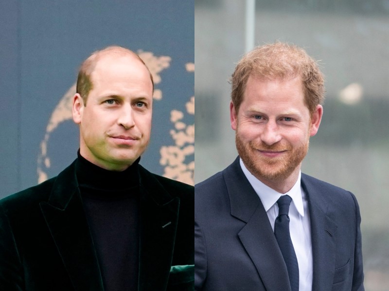 side by side close ups of Prince William and Prince Harry