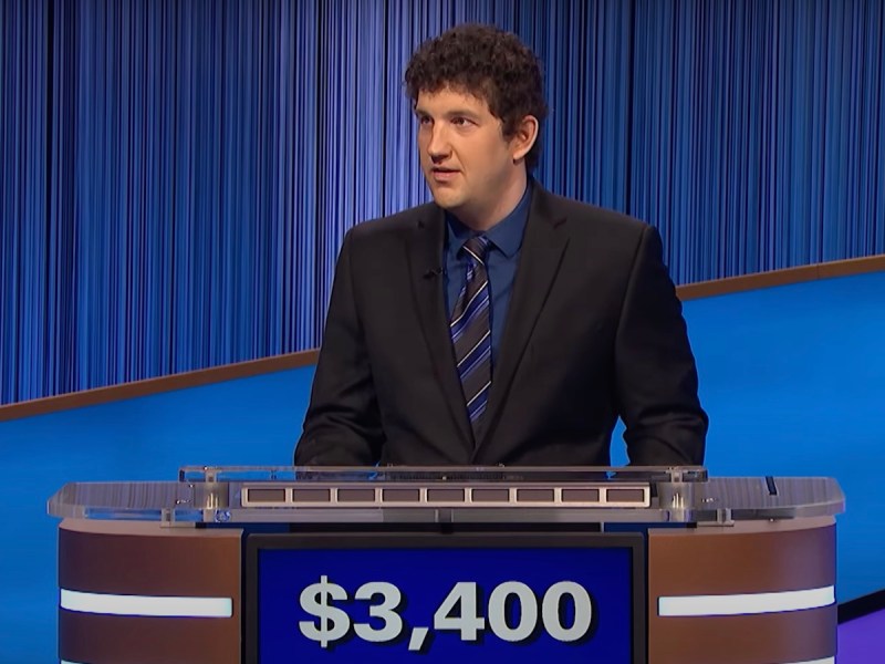 screenshot of Matt Amodio competing on Jeopardy!