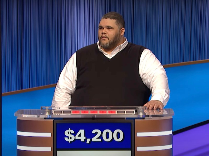 screenshot of Ryan Long competing on Jeopardy!