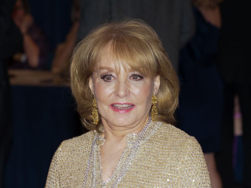 Barbara Walters in 2012 in a gold top