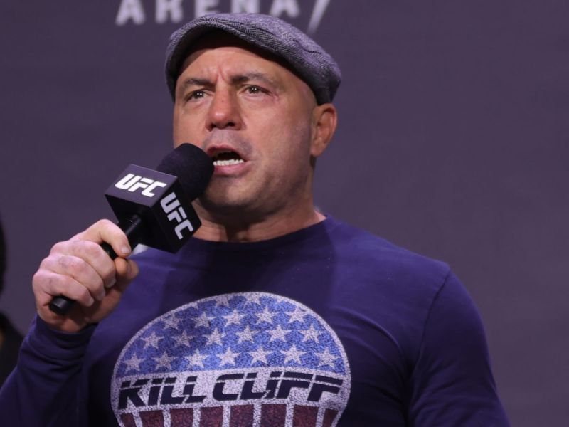Joe Rogan introducing fighters at a UFC match