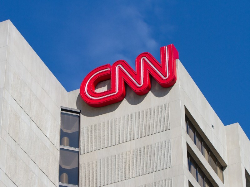 CNN logo on outside of tall office building
