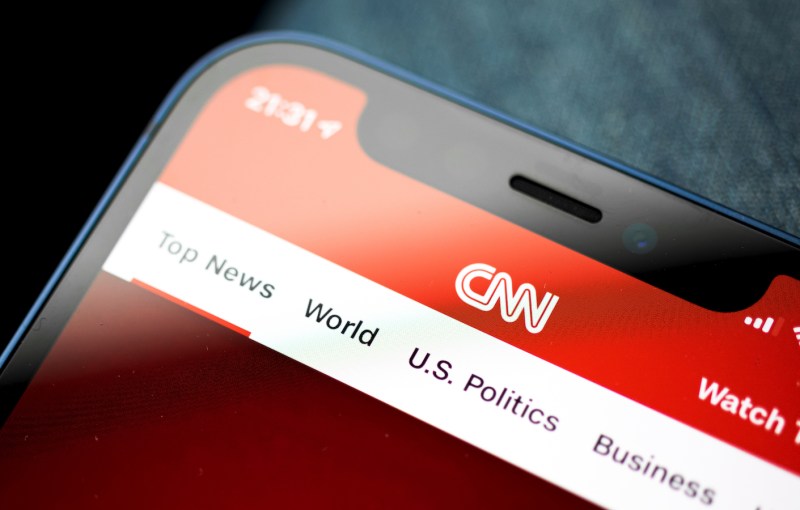 stock photo of CNN's app on an iPhone screen