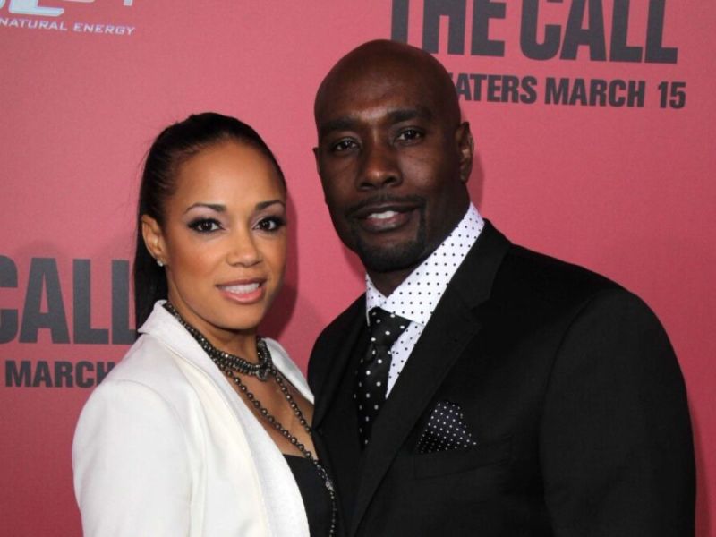 Pam Byse and Morris Chestnut at a red carpet event together.