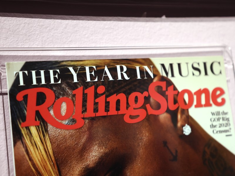 photo of a rolling stone magazine cover with THE YEAR IN MUSIC on the cover