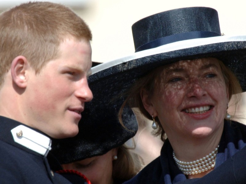 Prince Harry (L) and Tiggy Legge-Bourke in closeup image