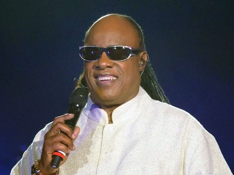 Stevie Wonder performing at a show in 2012