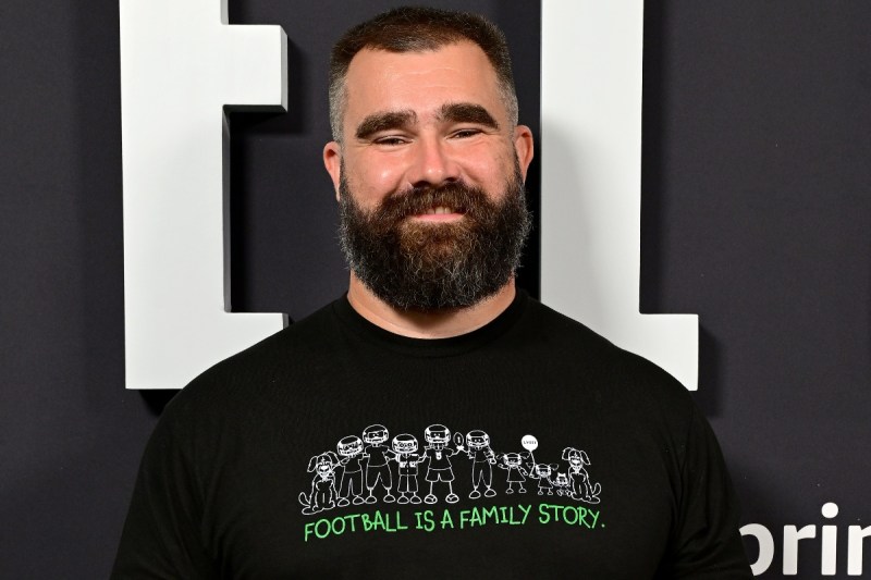 Epic Moment Jason Kelce Crushes Beers Shirtless After Brother Travis Scores Touchdown