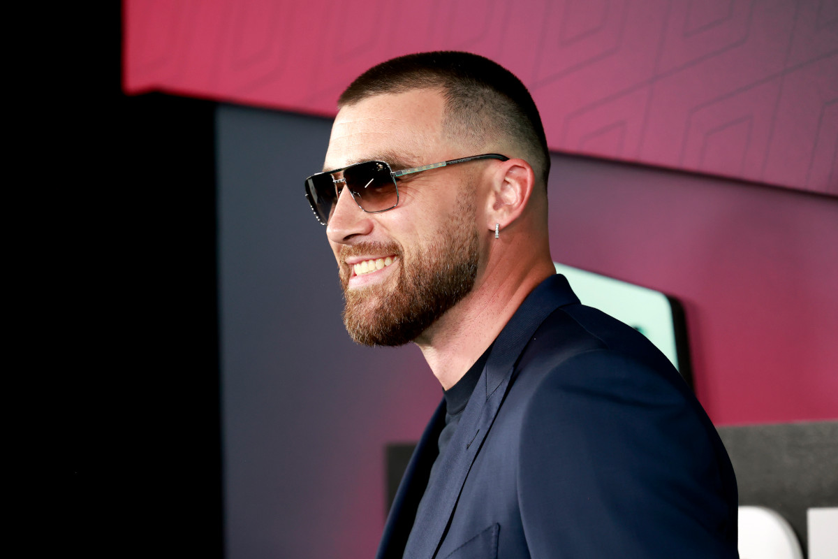 Travis Kelce Attends Taylor Swift Eras Tour Show in Paris with Gigi Hadid, Bradley Cooper