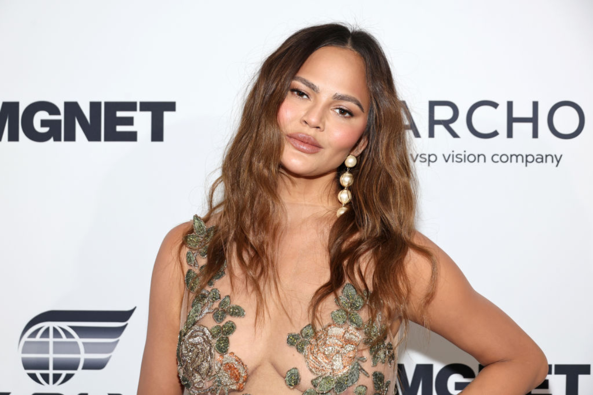 chrissy teigen sheer dress Chrissy Teigen Goes Sheer in Christian Siriano Dress at Grammys 2025
