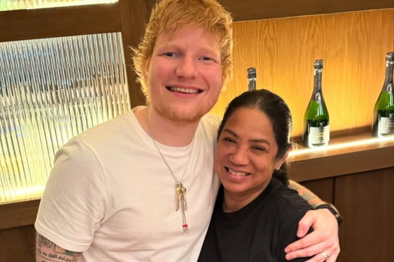 Celebrity chef Margarita Fores pictured with Ed Sheeran. (photo: @margaritafores / Instagram)