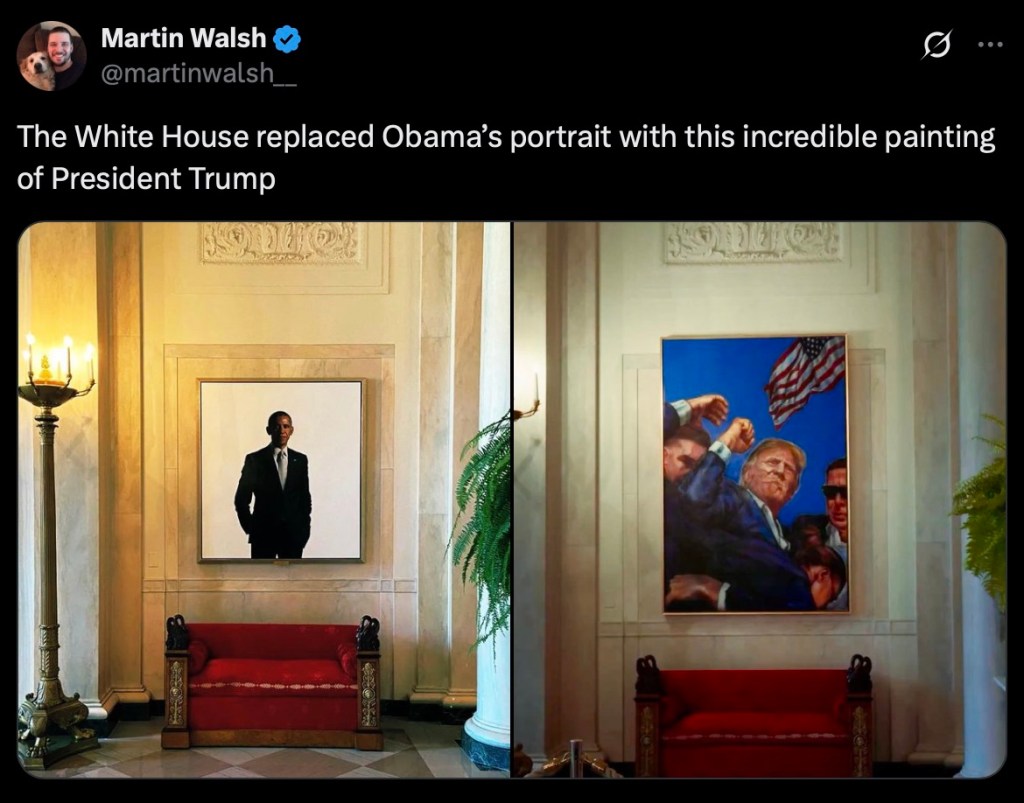 white-houses-obama-portrait-replaced-by-trump-assassination-attempt-painting