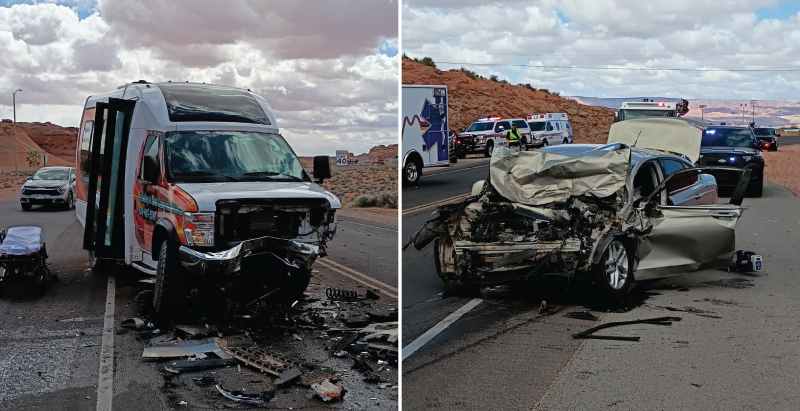 Tour Bus and Sedan Crash