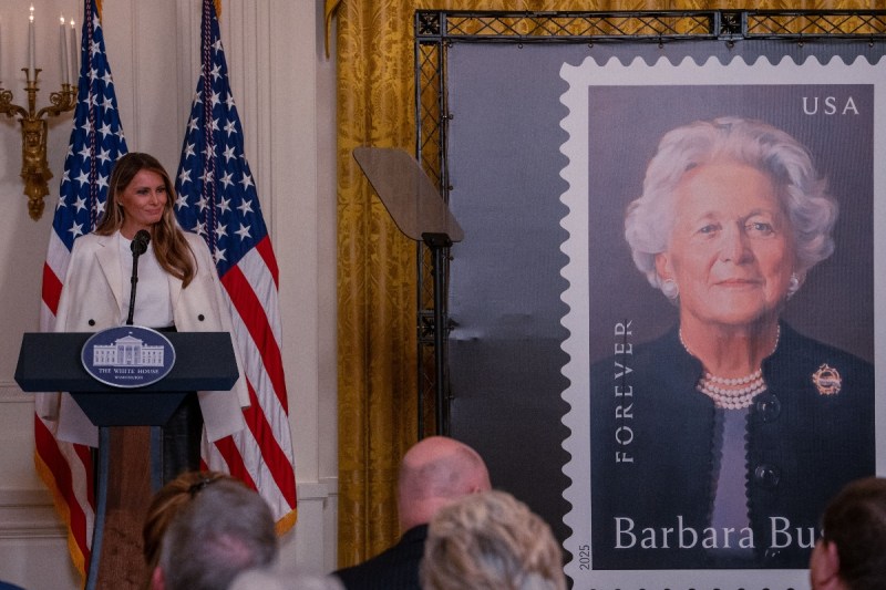 first-lady-melania-trump-unveils-stamp-honoring-barbara-bush