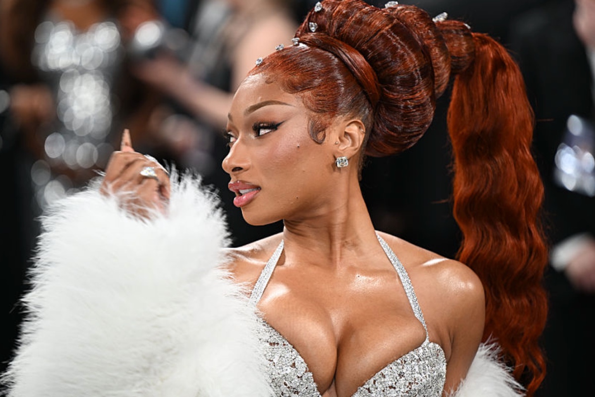Megan Thee Stallion Shows off Figure in Sheer-Sectioned Dress Megan Thee Stallion Shows off Figure in Sheer-Sectioned Dress