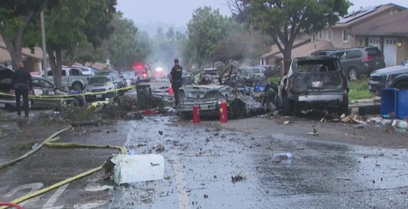 Plane Crashes In San Diego Damaging At Least 15 Homes