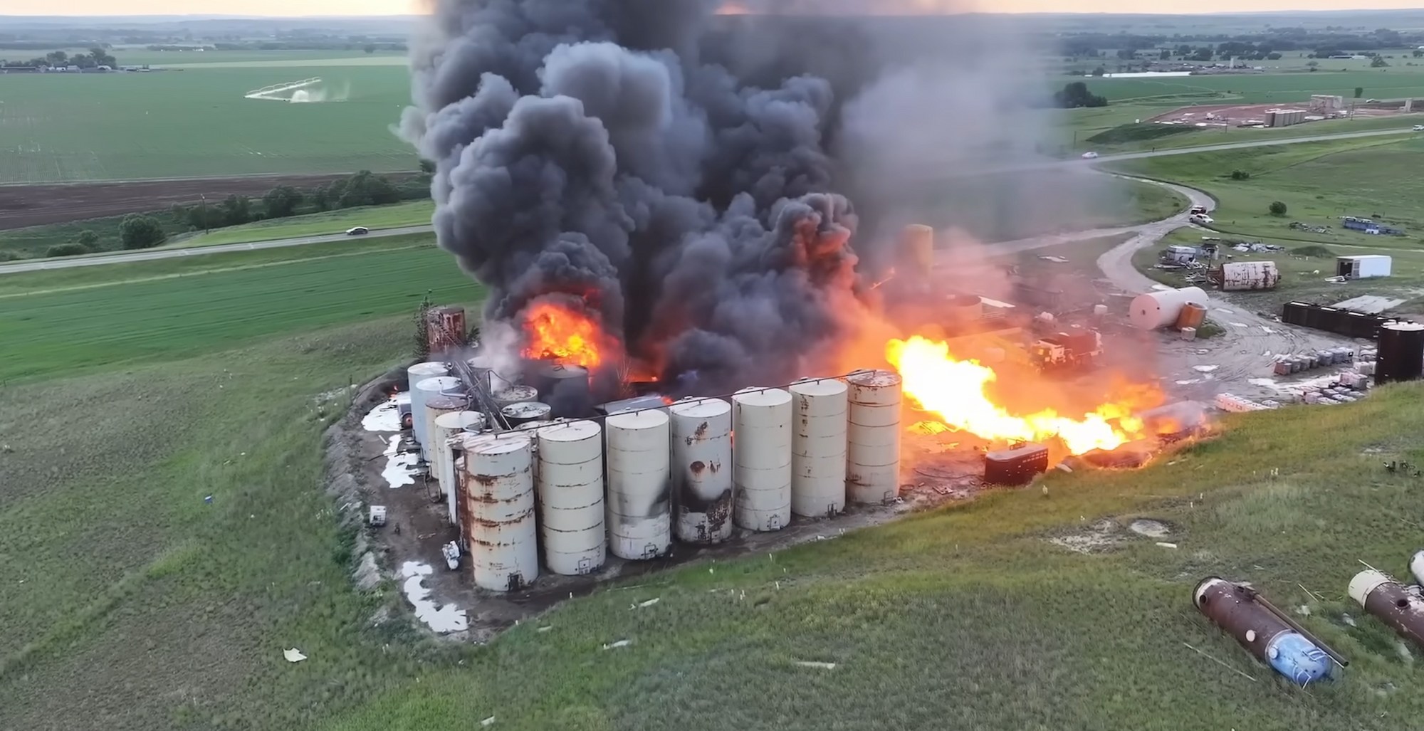 Large Process Blower Explode Industrial Plant Explodes With Explosion Felt Miles Away