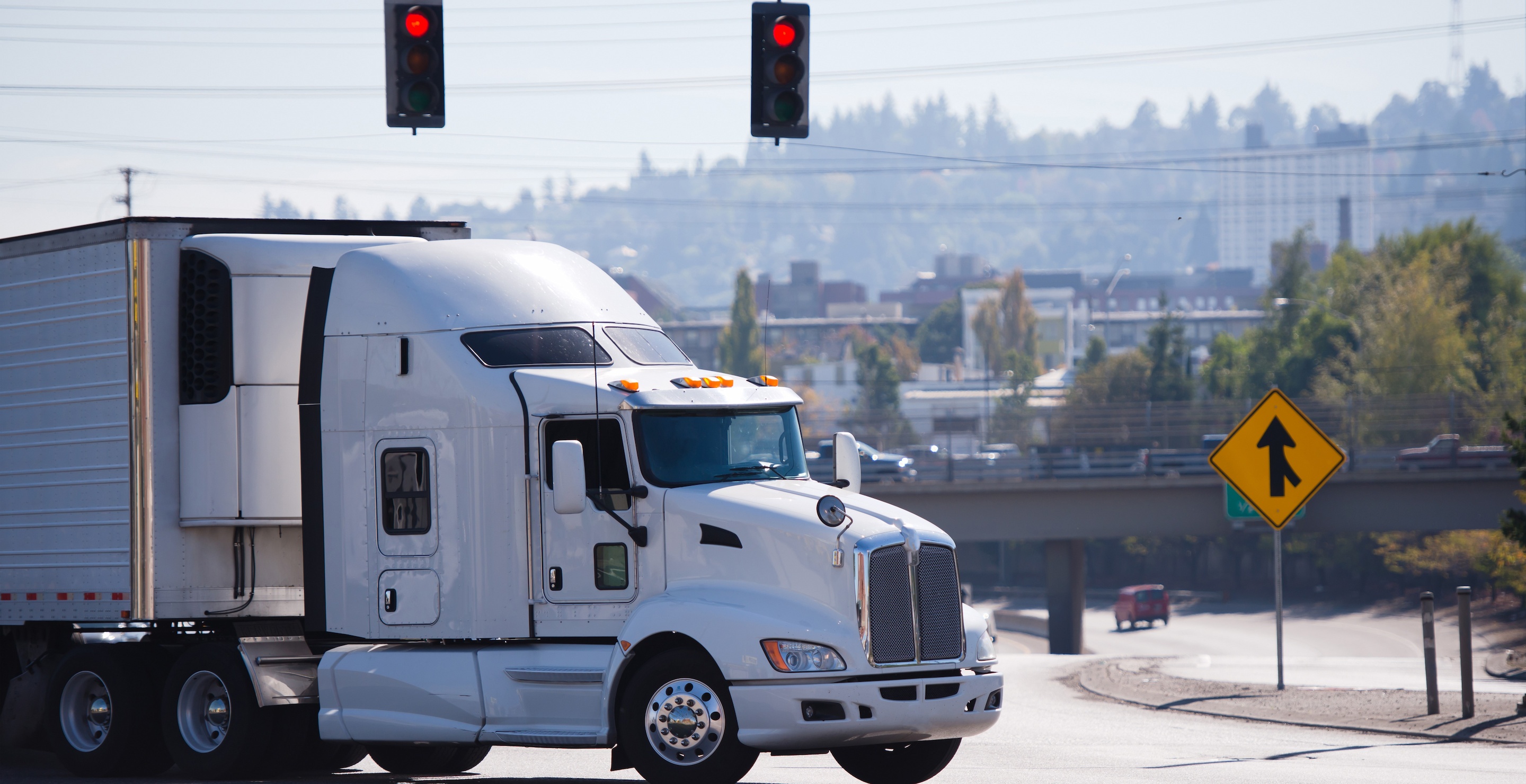 Utility Worker Left Dangling After Vehicle Hit By 18-Wheeler
