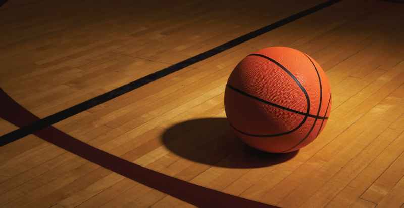 Basketball On Basketball Court