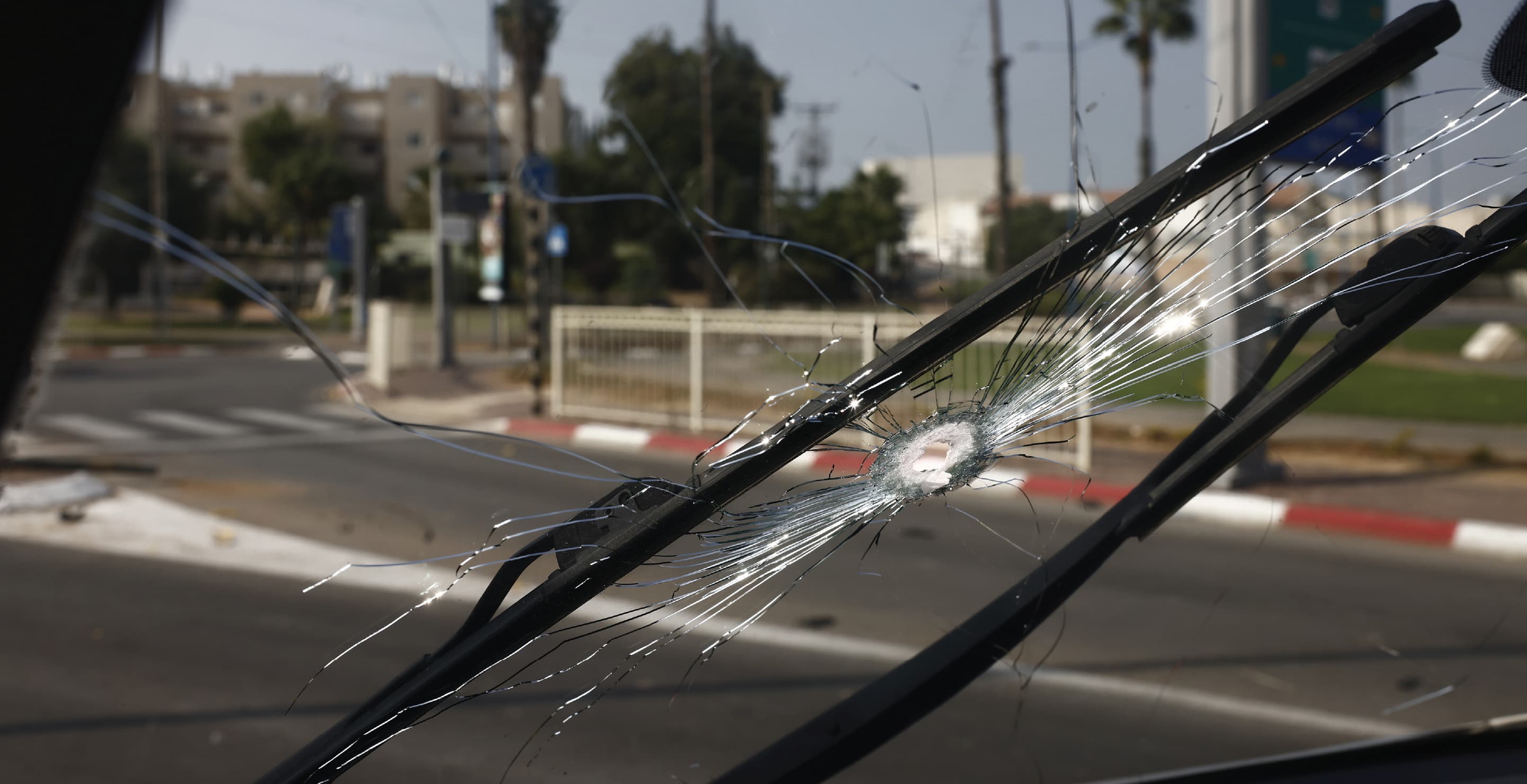 Bullet Hole In Police Car