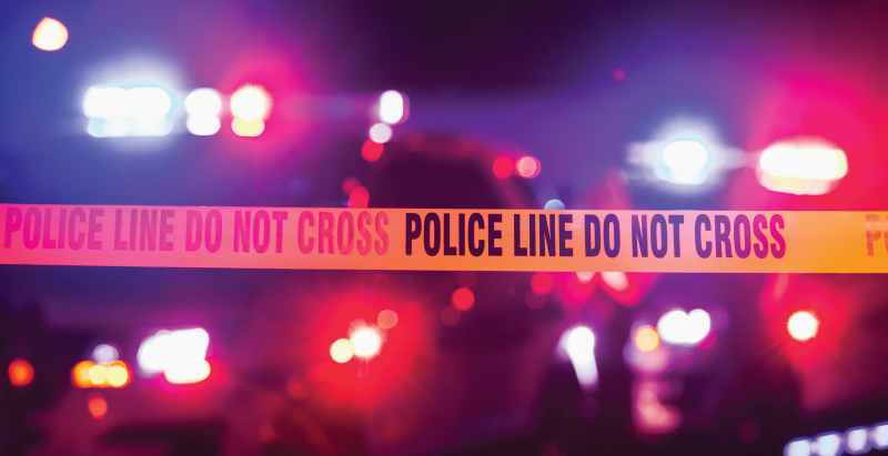 Crime Scene, Police Patrol Cars, Lights