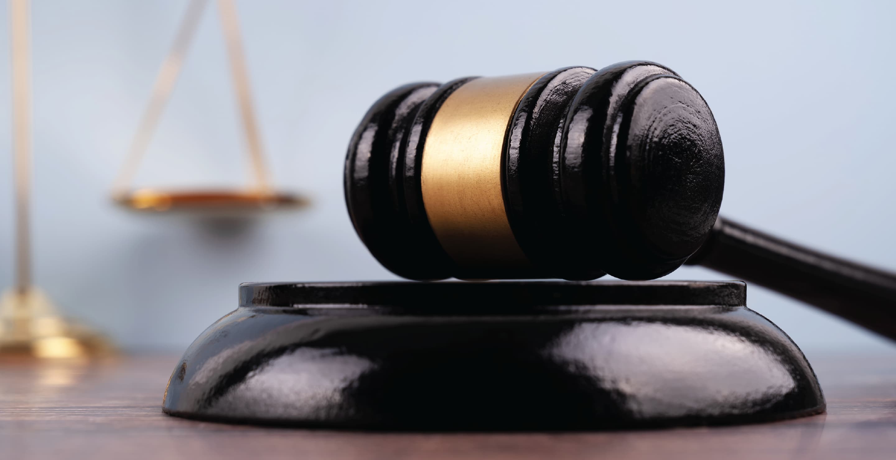 Gavel Hammer And Scales Of Justice