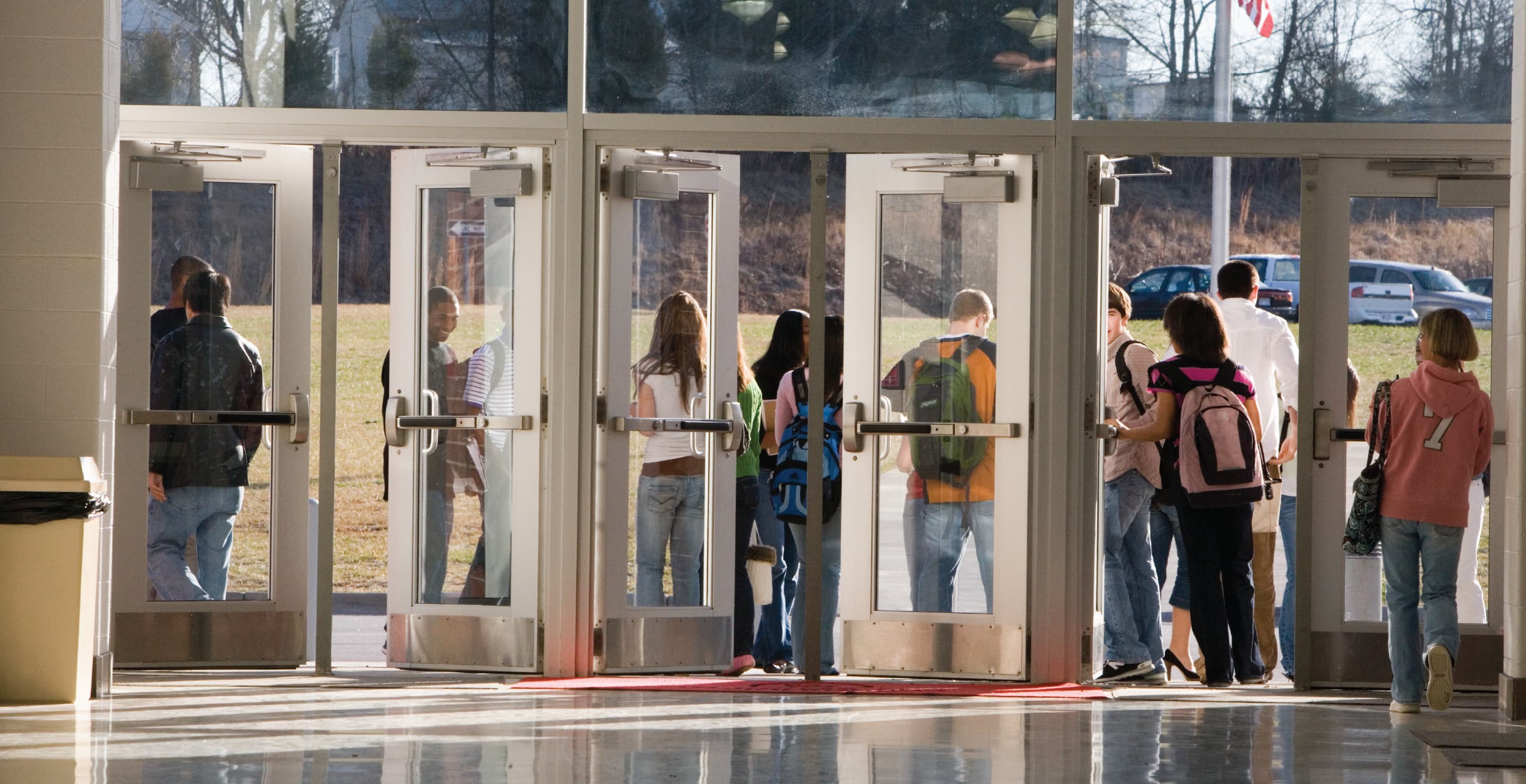 High School Students Leaving School