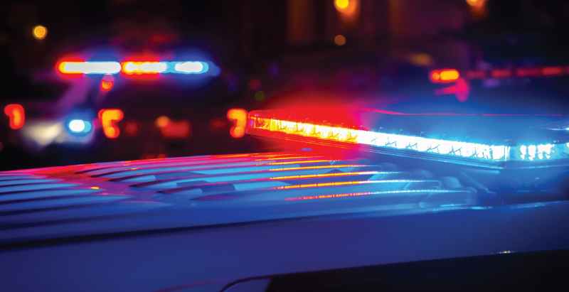 Police Patrol Cars, Red And Blue Lights