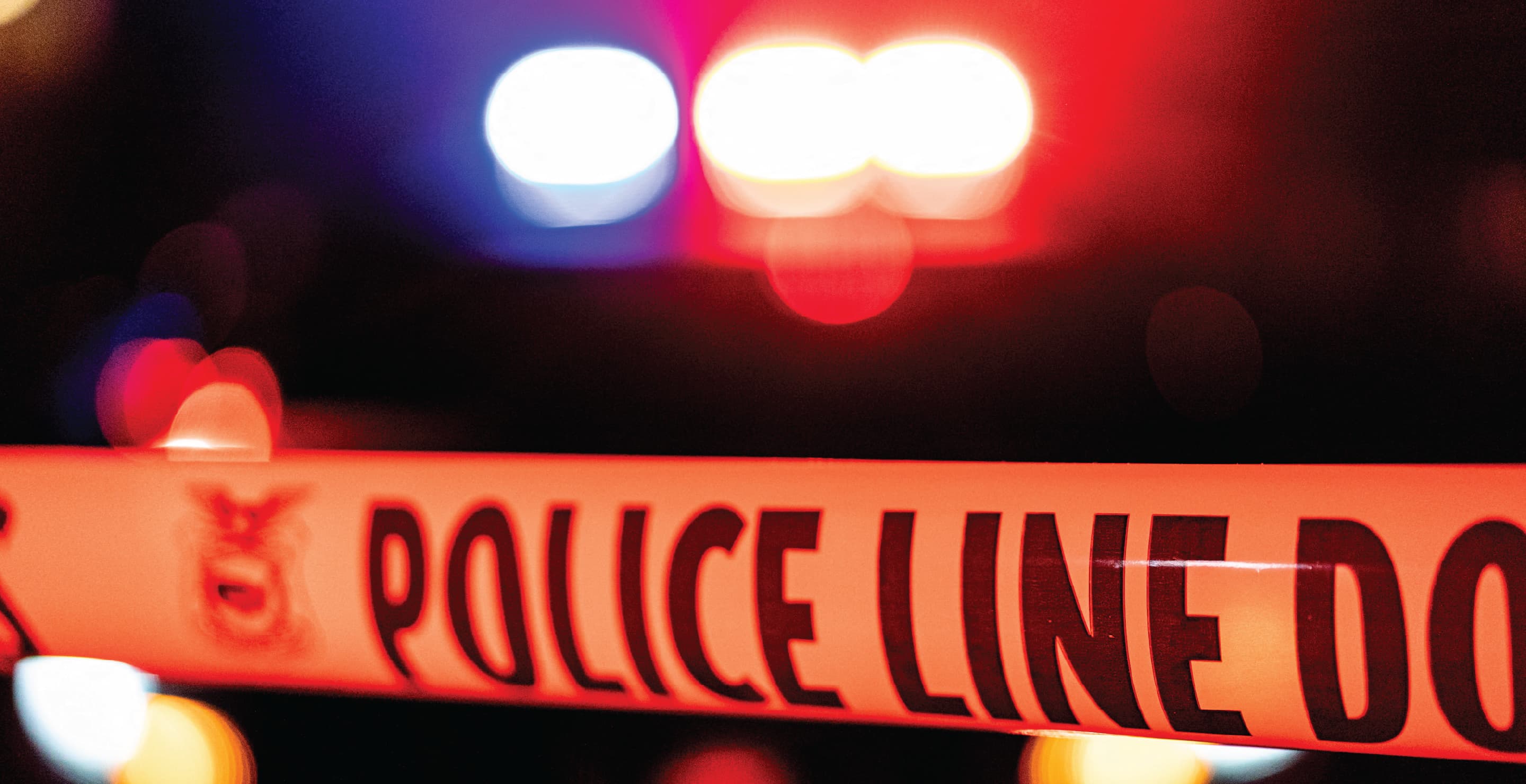 Police Tape, Car, At Night