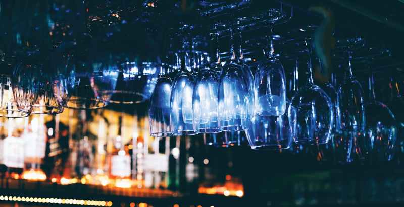 Bar Counter At Night, Glasses
