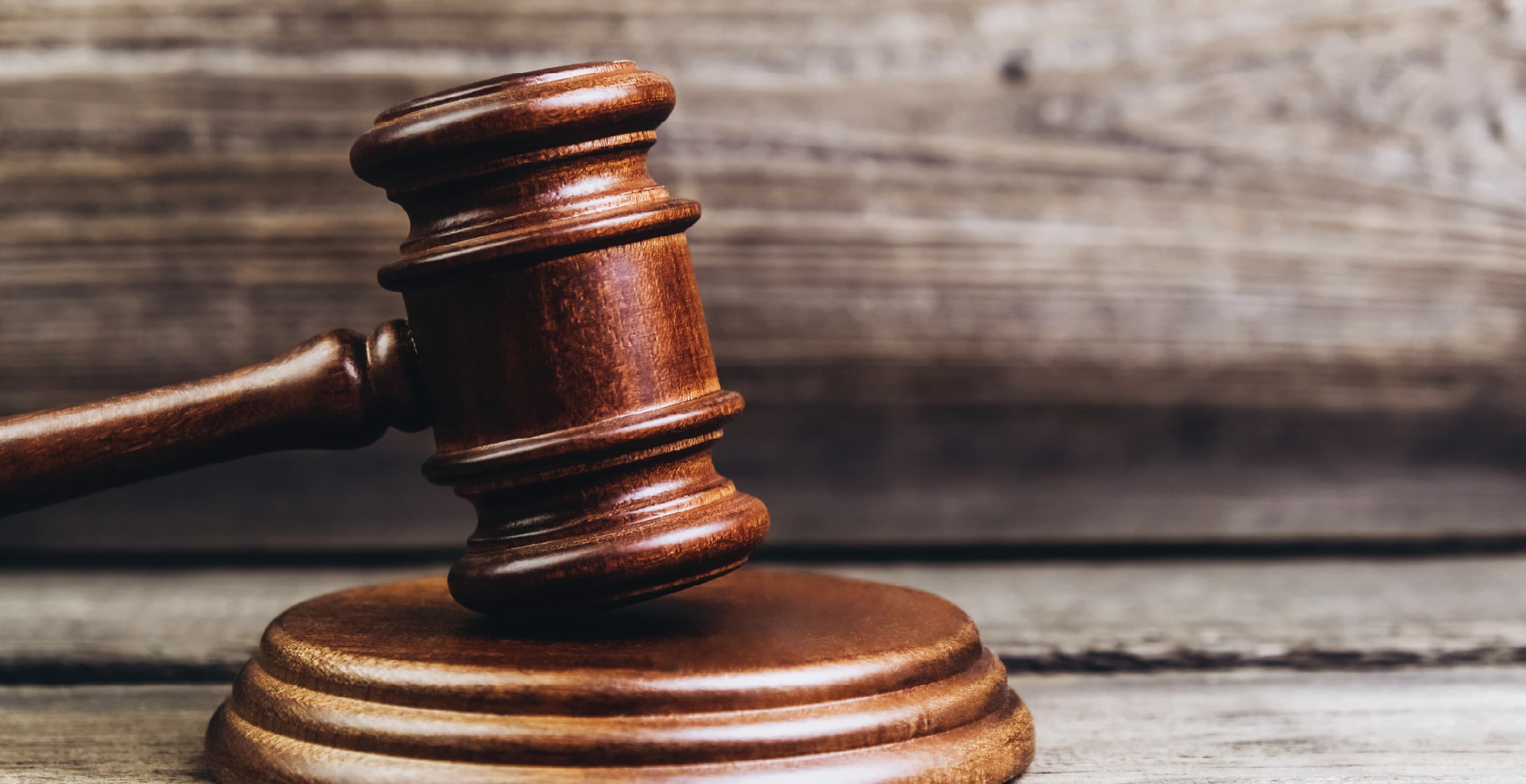 Brown Gavel Over Sound Block