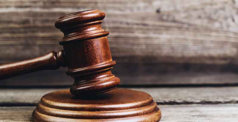 Brown Gavel Over Sound Block