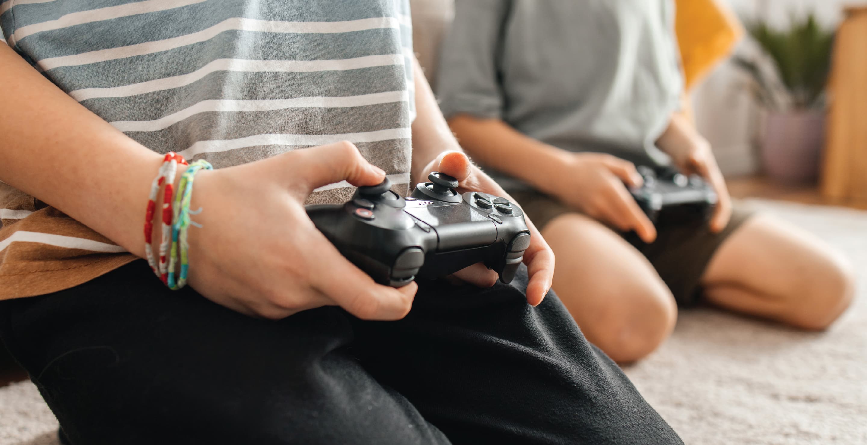 Children Playing With PlayStation Controllers