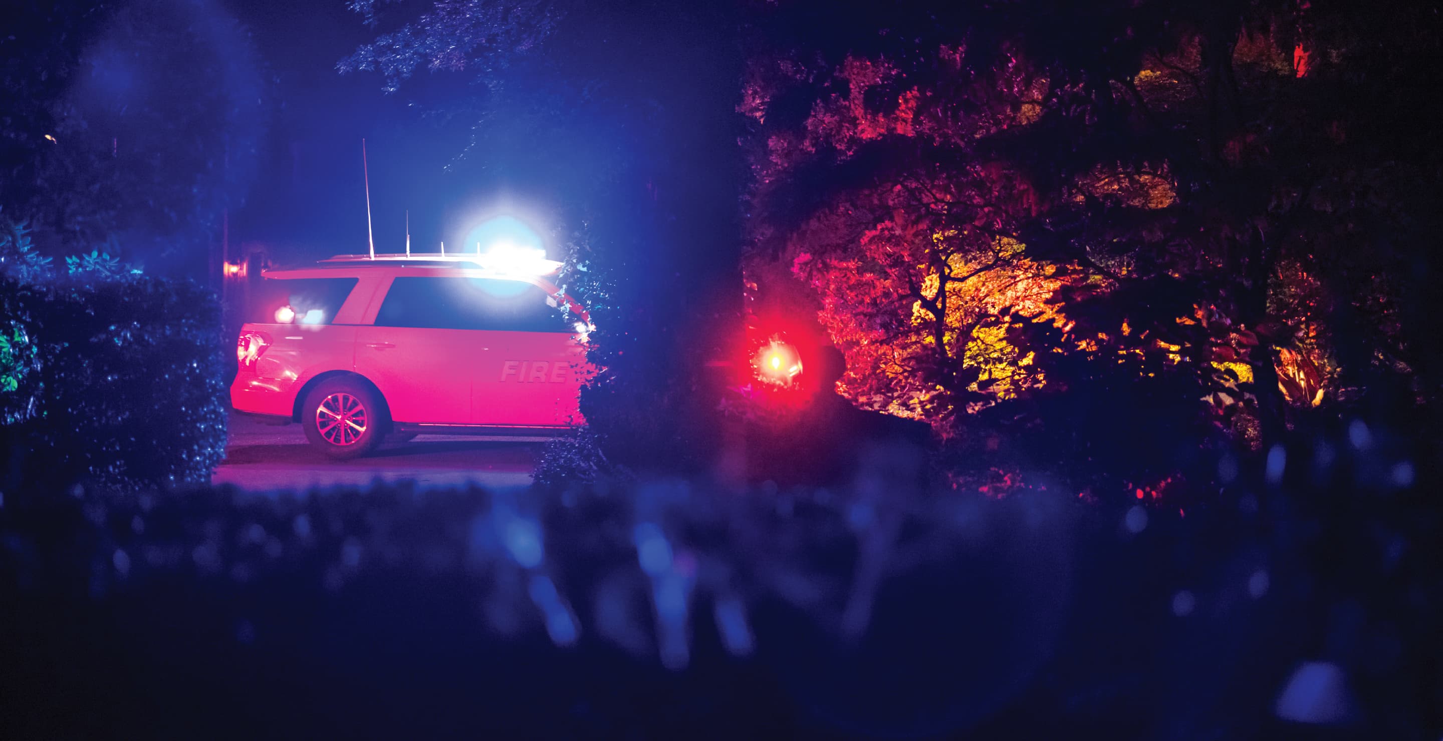 Emergency Vehicles At Residential Neighborhood